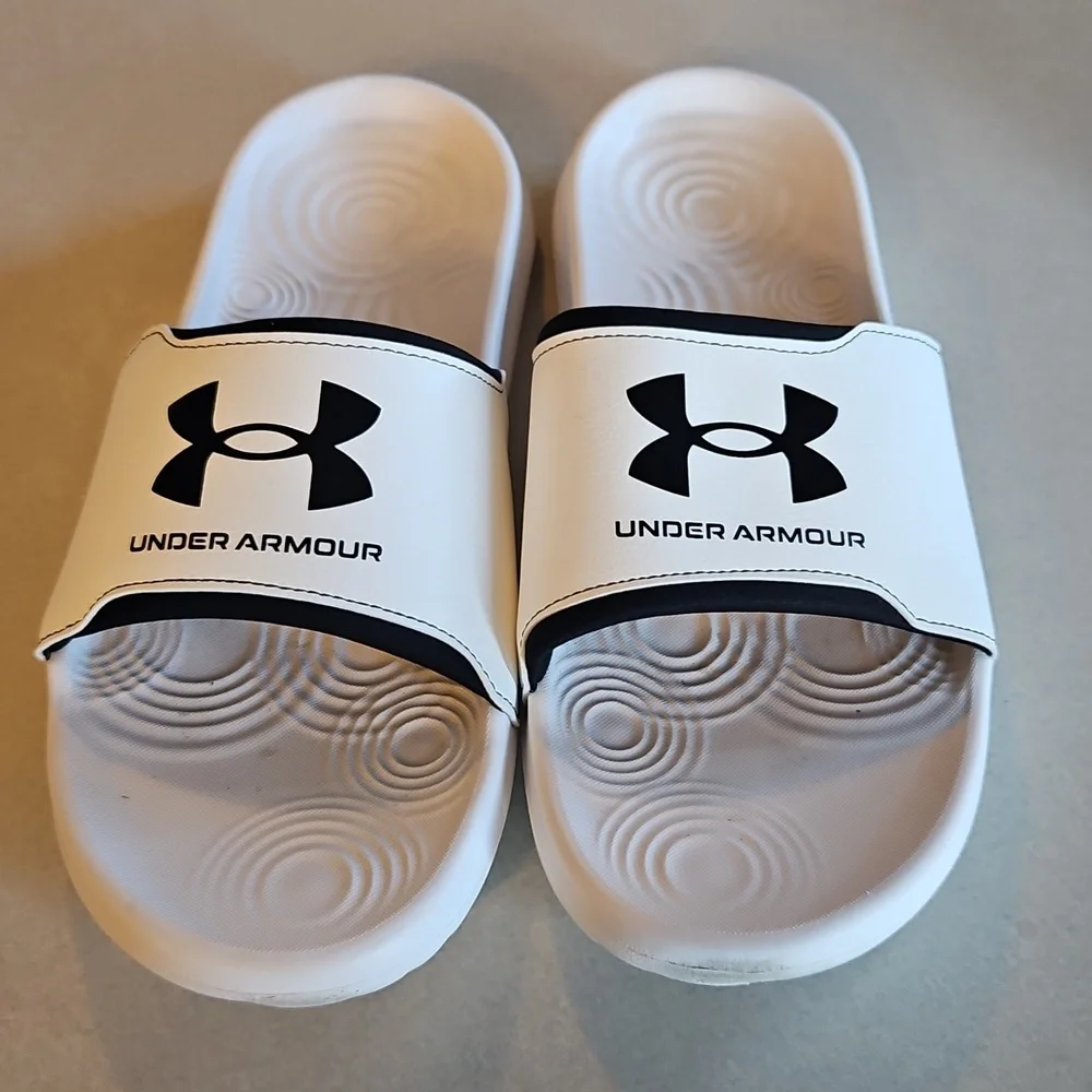 White Under Armour Slides
